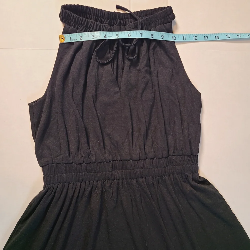 Zaful Black Sleeveless Comfy Layered Maxi Dress NWT Medium - Picture 7 of 11